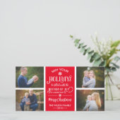 クリスマスフォトカード、休日、喜び、雪片 シーズンカード (スタンド正面)