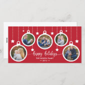 クリスマスフォトカード、祝日、オーナメント シーズンカード (正面/裏面)