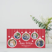 クリスマスフォトカード、祝日、オーナメント シーズンカード (スタンド正面)