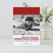 クリスマスフォトカード（赤） 招待状 (スタンド正面)