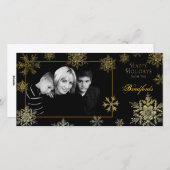 クリスマスフォトカード – 雪片 シーズンカード (正面/裏面)