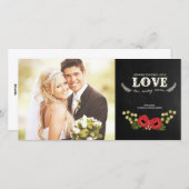 クリスマスフォトカード |黒板フローラ シーズンカード (正面/裏面)