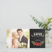 クリスマスフォトカード |黒板フローラ シーズンカード (スタンド正面)