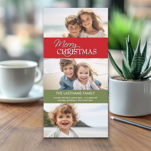 クリスマスフォトカード – 3枚の写真 シーズンカード