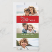 クリスマスフォトカード – 3枚の写真 シーズンカード (正面)