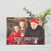 クリスマスフォトカード – 4枚の写真（前面と背面） シーズンカード (スタンド正面)