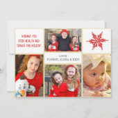 クリスマスフォトカード – 4枚の写真（前面と背面） シーズンカード (裏面)