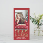 クリスマスフォトカード – Merry Christmas金ゴールド シーズンカード (スタンド正面)
