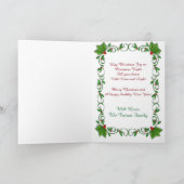 クリスマスフォトカードHolly Frame シーズンカード (内部)