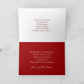 クリスマスフォトカードHolly pointsettias シーズンカード (内部)