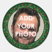 クリスマスフォトギフトラベル ラウンドシール (正面)