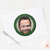 クリスマスフォトギフトラベル ラウンドシール (封筒)