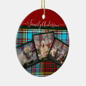 クリスマスフォトギフト – アンダーソンタータンチェックコラージュ セラミックオーナメント (右)
