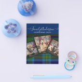 クリスマスフォトギフト – ミラータータンチェックブルーコラージュ チラシ (シングル)