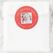 クリスマスフォトクリスマス差出人住所シール ラウンドシール (バッグ)