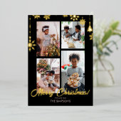 クリスマスフォトグリーティングカード | ホイルレタリング 箔招待状 (立ち正面)