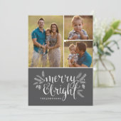 クリスマスフォトグリーティングメリーカード – 明るい シーズンカード (スタンド正面)