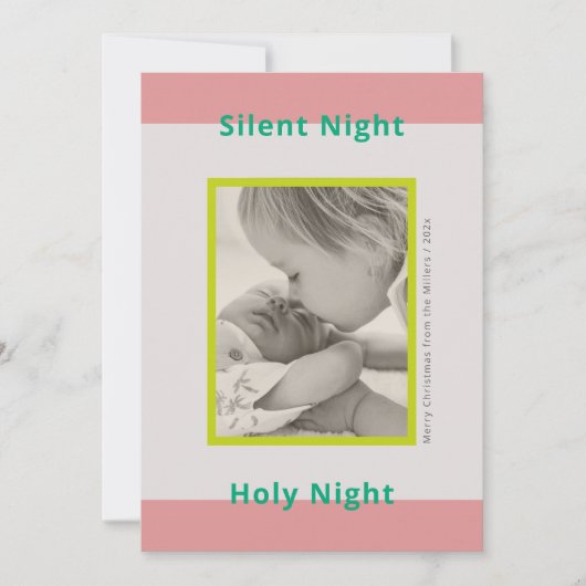 クリスマスフォトグリーティング生まれたばかりのベビー シーズンカード (正面)