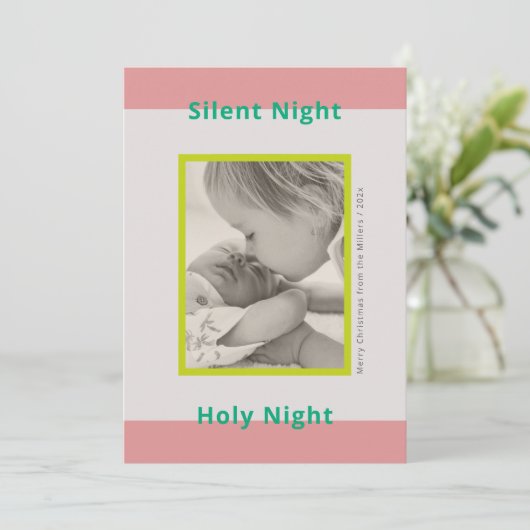 クリスマスフォトグリーティング生まれたばかりのベビー シーズンカード (スタンド正面)