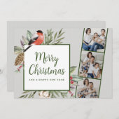 クリスマスフォトグリーナリーファミリーホリデーカード シーズンカード (正面/裏面)