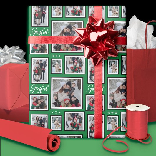 クリスマスフォトグリーンラッピング紙 ラッピングペーパー