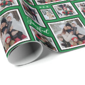 クリスマスフォトグリーンラッピング紙 ラッピングペーパー (ロールコーナー)