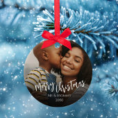 クリスマスフォトグリーン雪カスタム片 セラミックオーナメント