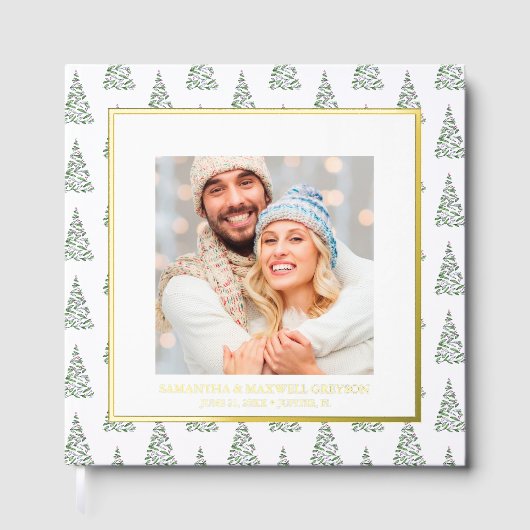 クリスマスフォトゲストブックウォーターカラーツリー ゲストブック (正面)