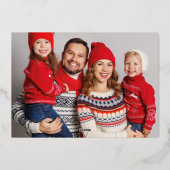 クリスマスフォトコラージゴールドフォイルホリデーカード 箔シーズンカード (裏面)