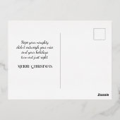 クリスマスフォトコラージゴールドフォイルホリデーカード 箔シーズンポストカード (裏面)