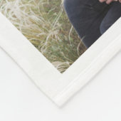 クリスマスフォトコラージジョイタイポグラフィスノーフレーク フリースブランケット (角)