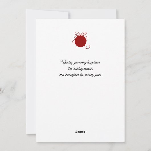 クリスマスフォトコラージツリーオーナメント赤 シーズンカード (裏面)