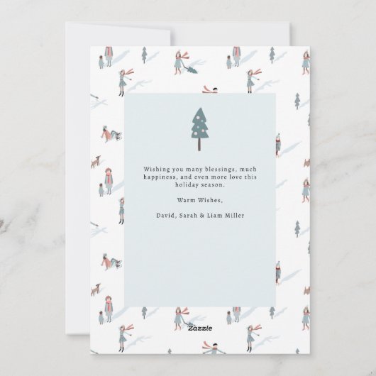 クリスマスフォトコラージホリデーカード シーズンカード (裏面)