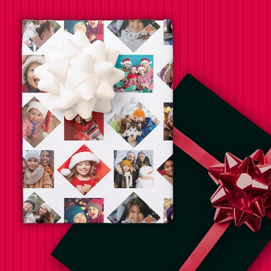 クリスマスフォトコラージュの休日 ラッピングペーパーシート