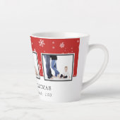 クリスマスフォトコラージュカスタムファミリーレッドホリデー カフェラテマグ (右)