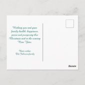 クリスマスフォトコラージュグリーティングレッド・グリーン ポストカード (裏面)