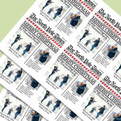 クリスマスフォトコラージュホリデーレッド新聞 ラッピングペーパーシート