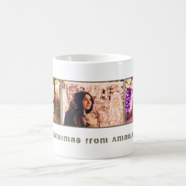 クリスマスフォトコラージュマグカップ |モダン休日 コーヒーマグカップ