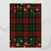 クリスマスフォトコラージュ素朴プレイドバラ金ゴールド 箔シーズンカード (裏面)