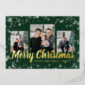 クリスマスフォトコラージュ金ゴールド 箔シーズンカード (正面)