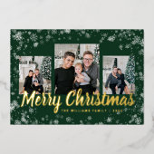 クリスマスフォトコラージュ ゴールド 箔シーズンカード (正面)