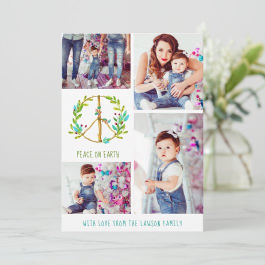 クリスマスフォトコラージュ | 地球の平和 シーズンカード (スタンド正面)