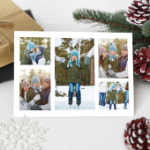 クリスマスフォトコラージレッドグリーンスノーフレーク シーズンカード