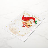 クリスマスフォトサンタメリー金ゴールドホリデーカード 箔シーズンカード (回転した状態)