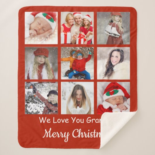 クリスマスフォトシェルパ毛布 シェルパブランケット (正面)