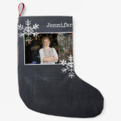 クリスマスフォトシャルボード雪動揺して片 スモールクリスマスストッキング (正面)