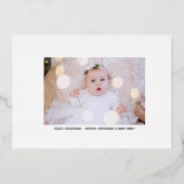 クリスマスフォトシルバーピンストライプ 箔シーズンカード (正面)