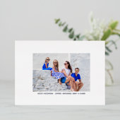 クリスマスフォトシルバーピンストライプ 箔シーズンカード (立ち正面)