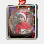クリスマスフォトスノーグローブマジカルホリデーライト メタルオーナメント (左)