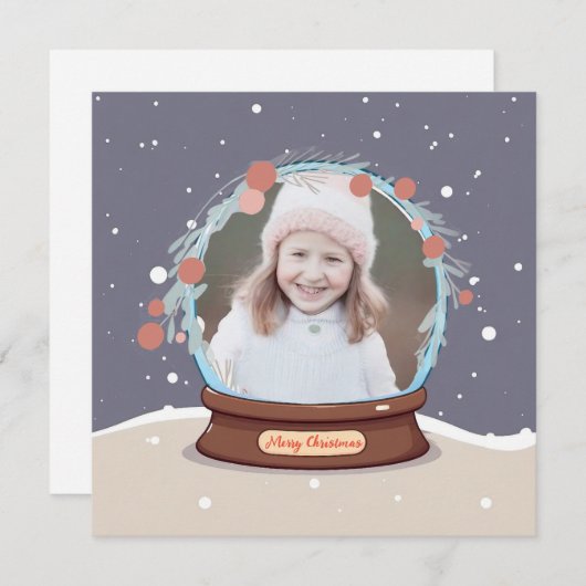 クリスマスフォトスノーグローブ シーズンカード (正面/裏面)